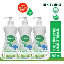 Siveno %100 Doğal Sıvı Kastil Sabun Zeytinyağlı Yoğun Nemlendirici Bitkisel Vegan 300 ml X3 Adet