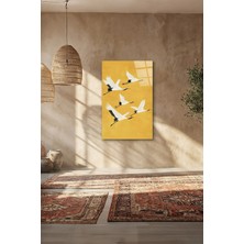 Macrodec Turna Kuşları Zen Stil Modern Cam Tablo - 4mm Temperli Kırılmaz Cam Duvar Dekoru