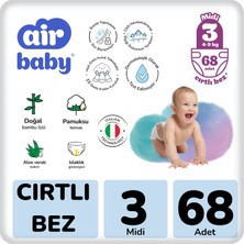 Air Baby Jumbo Paket Midi Bebek Bezi 3 Numara 68 Adet 4-9 kg