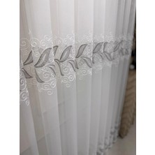 Nivemes Home Nivemeshome Lale Gümüş 1/2,5 Pileli Tül Perde Apm