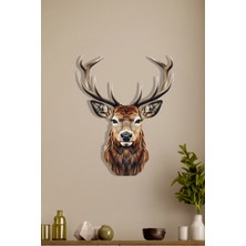 Macrodec Wild Deer Vahşi Geyik Metal Tablo - Modern Hayvan Figürlü Doğal Temalı Lazer Kesim Duvar Dekoru
