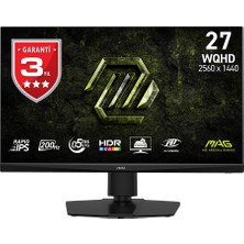 MSI 27" MAG 272QPF E20 2560x1440 (WQHD) 16:9 FLAT RAPID IPS 200HZ 0.5MS (GtG Min.) FREESYNC PREMIUM PIVOT GAMING MONITOR
