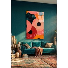 Macrodec Retro Vinyl Records Color Mix Cam Tablo - 4mm Temperli Kırılmaz Cam Duvar Dekoru