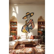 Macrodec Bohemian Lady Özgür Ruh Metal Tablo - Renkli Bohem Kadın Figürlü Duvar Dekoru