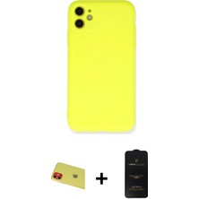Cepte Toptan iPhone 11 Kılıf Ahenk Serisi - Siyah 6d Antistatik Mat Seramik Hayalet Nano Ekran Koruyucu + Rainbow Kamera Lens Koruma Cam - Kı