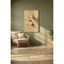 Macrodec Zen Esintisi Minimalist Turna Kuşları Cam Tablo - 4mm Temperli Kırılmaz Cam Duvar Dekoru