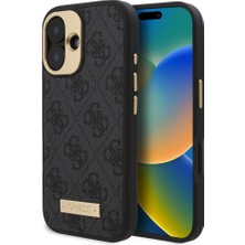 Guess iPhone 16 Plus Kılıf Guess Orjinal Lisanslı M-Safe Şarj Özellikli Siyah Telefon Kılıfı GUHMP16MU4GPRK