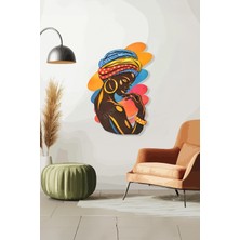 Macrodec Royal Aura Etnik Afrika Kadını Metal Tablo - Altın Detaylı ve Renkli Modern Duvar Dekoru