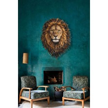 Macrodec Majestic Roar Aslan Başlı Metal Tablo - Gerçekçi Yele Detaylı Duvar Dekoru