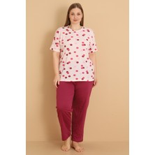 Wordex Mirano 4505  Kısa Kollu Penye Büyük Beden Kadın Pijama Takımı