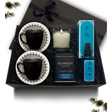 As Gift Siyah Fincan & Selamlique Kahve & Rebul Kolonya & Bardak Mum Hediye Seti