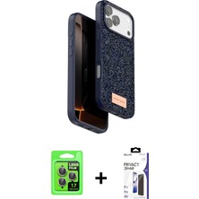 Cepte Toptan iPhone 17 Pro Kılıf Vadi Klasik Serisi - Siyah Bilvis 3x Ar Hayalet Cam Ekran Koruyucu + Raze Metal Kamera Lens - Gı