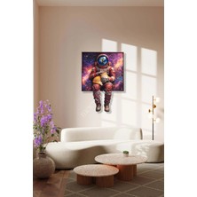 Macrodec Astro Dream Galaktik Rüya Metal Tablo - Modern Astronot Uzay Temalı Lazer Kesim Duvar Dekoru