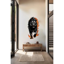 Macrodec Flameclaw Alev Pençesi Metal Tablo - Modern Hayvan Figürlü Siyah Lazer Kesim Duvar Dekoru