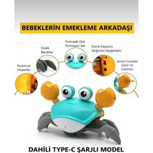 Ziventa Eğlenceli Sağa Sola Hareket Eden Oyuncak Yengeç Emeklemeye Yardımcı Sensörlü Işıklı Sesli Şarjlı