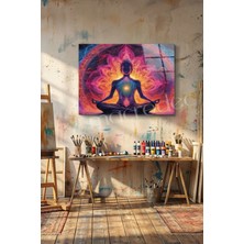 Macrodec Zen Ruhu Meditasyon ve Mandala Cam Tablo - 4mm Temperli Kırılmaz Cam Duvar Dekoru