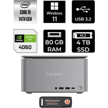 Lenovo Thinkcentre Neo Ultra i9 14900 RTX 4060 80GB RAM 4TB SSD Win11 Home 12W1001XTRP368 Mini PC + Per4 USB