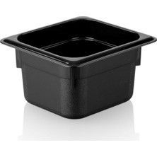 Plastport Kırılmaz Gastronom Küvet - Siyah Polikarbon 1/6-100 Dayanıklı Tasarım