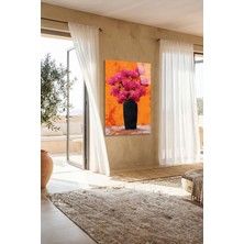 Macrodec Vibrant Flora Modern Sanat Cam Tablo - 4mm Temperli Kırılmaz Cam Duvar Dekoru