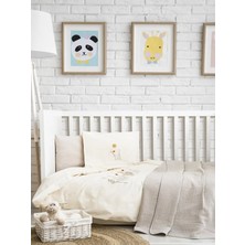 Şaheser Home Collection Little Sheep Nakışlı Bebek Nevresim Seti, %100 Pamuk Kumaş, Organik Pamuk Örtlülü Bebek Nevresimi