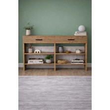 Feyza Design Petek Üstü Minimal Kahve Köşesi Dolabı (Derinlik 32 Cm) Bohem Kahve Standı ( 140 cm ) BPKM008