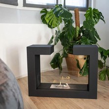 Starfire Stylish Siyah Taşınabilir Bioethanol Şömine – Dumansız, Kokusuz