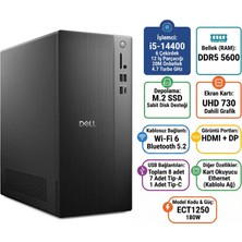 Dell Tower ECT1250 Intel Core I5-14400 16GB 512GB SSD Ubuntu Masaüstü Bilgisayar ECT1250_RPLSR003_U