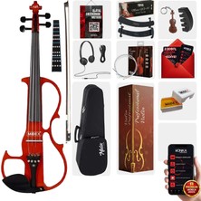 Midex RCZ-606RD Elektro Keman Seti Red (Kulaklık Kablo Yastık)