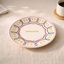 Evidea Kitchen Bonjour Servis Tabağı - Renkli - 25 cm