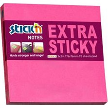  hopax stickn 21671 extra yapışkanlı not kağıdı extra 90 yaprak 76x76 mm neon pembe (12 koçan)