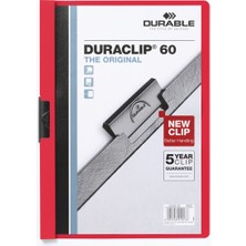 Durable A4 Sıkıştırmalı Dosya Duraclip Ortadan Klipsli 60 Sayfa Kapasiteli Kırmızı 2209
