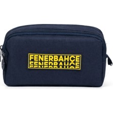 Fenerbahçe Lisanslı Lacivert Kalemlik - Çift Bölmeli Kabartma Yazılı Taraftar Kalem Çantası