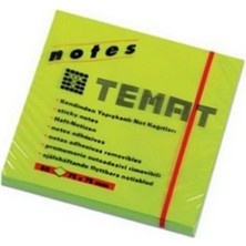 Temat Yapışkanlı Not Kağıt 50X75 Mm Fosforlu Yeşil (12 Li Paket)