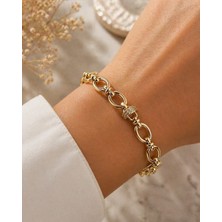 cm Jewelry Oval Zincir Bileklik – Gold Premium Şık Tasarım | Ayarlanabilir