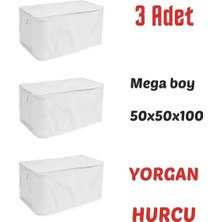 AY Home  3  Adet  Çeyizlik Büyük Boy Yorgan Döşek  Yastık   Hurcu  100 X 50 X 50 Cm  Fermuarli Kalın  Tela Kumaş Mega Boy  Hurç