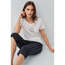 Pierre Cardin 9207 Kadın Kapri Pijama Takım