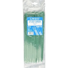 Gwest Yeşil Kablo Bağı Plastik Cırt Kelepçe 3.6X250MM (25CM) 100 Adet Yeşil 250X3.6 mm (25CM)