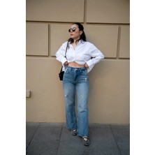 Vor Nişantaşı Kadın Tasarım Küçük Taş Işlemeli Jean Pantolon