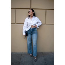 Vor Nişantaşı Kadın Tasarım Küçük Taş Işlemeli Jean Pantolon