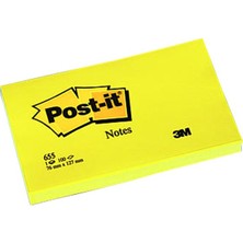  post-ıt 655 yapışkanlı not kağıdı 100 yaprak 76mm x 127mm sarı (12 koçan)