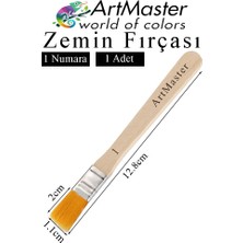 ArtMaster Zemin Fırçası 1 Numara Boya Fırçası Sentetik Ipek Uçlu Kıl Akrilik Guaj Yağlı Boya Fırçası Zemin Fırça No:1