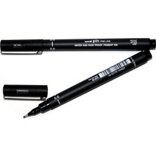  uni-ball pın06-200 teknik çizim kalemi akrilik uçlu fine line pin 0.6 mm siyah (12 li kutu)