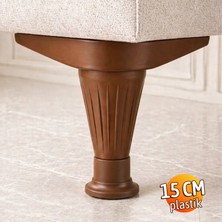 Badem10 Aytuğ Akasya (4 Adet) Kahverengi 15 cm Ayarlanabilir Mobilya Kanepe Baza Ayağı Plastik Set