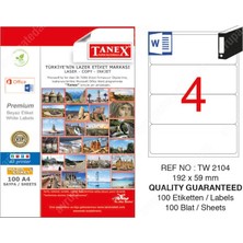  tanex tw-210 lazer etiket 192-0594 tw2104las10100