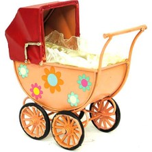 Elwes Dekoratif Metal Bebek Arabası Biblo Vintage Hediyelik