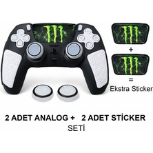 Cosmostech Ps5 Dualsense Analog Başlık + Touchpad Sticker Seti | 2 Adet Analog + 2 Adet Sticker | Monster Desenli