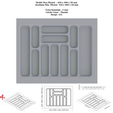 Özkan Wood Çekmece Içi Kaşıklık, Düzenleyici, Organizatör 62 cm x 49 cm