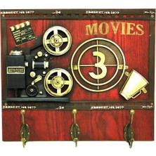 Elwes Dekoratif Metal Askı Askılık Sinemaskop Vintage Biblo Hediyelik