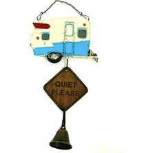 Elwes Dekoratif Metal Karavan Kapı Rüzgar Çanı Lütfen Sessiz Olunuz