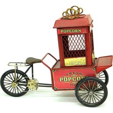 Elwes Dekoratif Metal Patlamış Mısır Arabası Biblo Ev Ofis Hediyelik